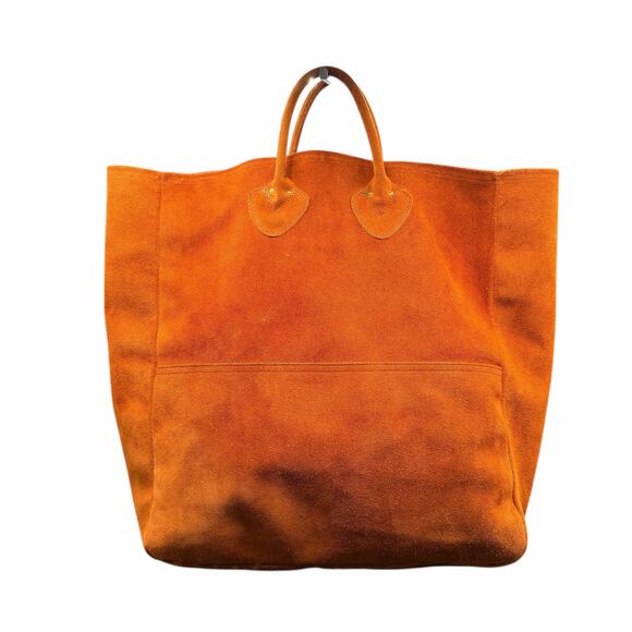 Vintage L.L.Bean Suede Tote Bag Brown XL 1980s Made in USA rare hard to find - Picture 2 of 16